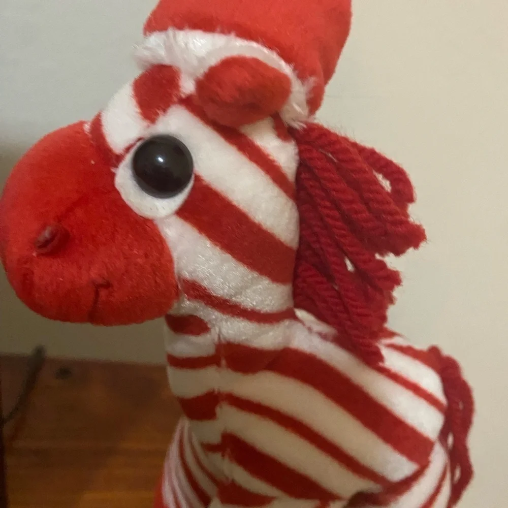 VTG Rare Bestever Funny Feet Peppermint Candy Cane Weighted Christmas 14”Pony